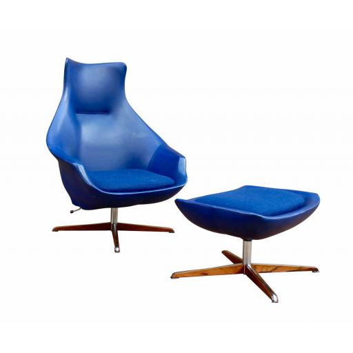 Rare Peter Hoyte lounge chair with footstool, 1960's. - SOLD