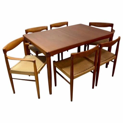 1960s Set of 6 Dining Chairs and Dining Table in Teak by H.W. Klein and Bramin - SOLD