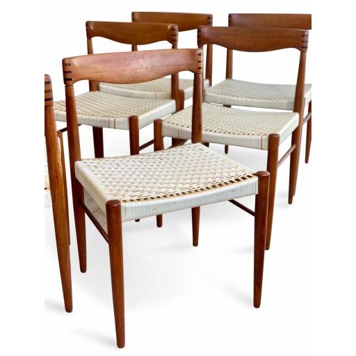 Set of 8 Teak Wood Dining Chairs by H.W Klein for Bramin - SOLD