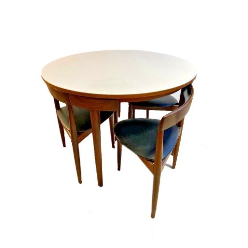 Mid 20th Century Danish Four Chair Dining Set 'Roundette' Hans Olsen For Frem Røjle - SOLD