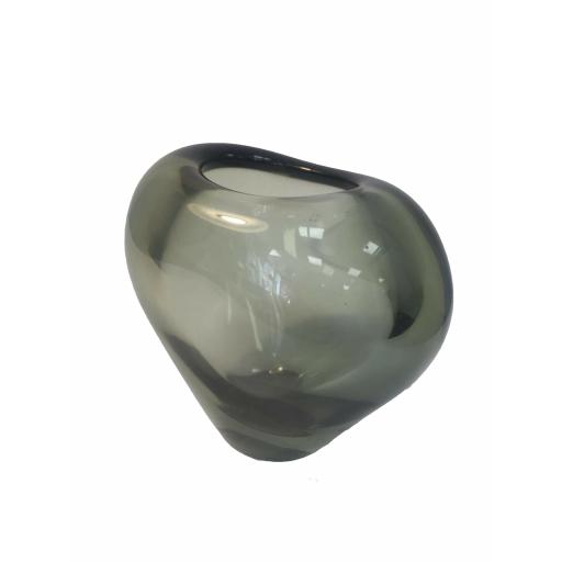 1960s Per Lutken smoked heart shaped glass vase by Holmegaard of Denmark - SOLD