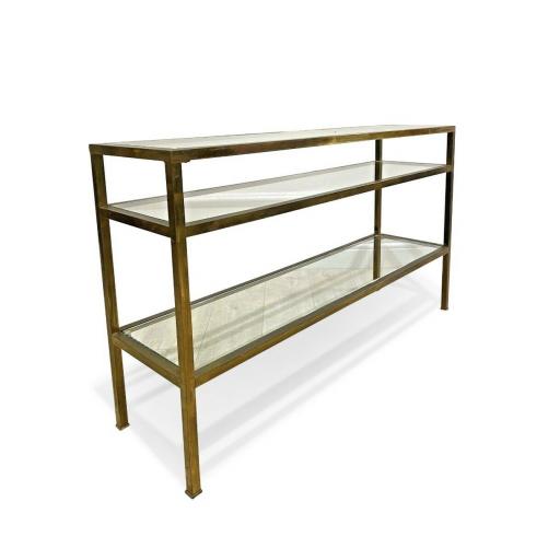 Vintage brass and glass console table - SOLD