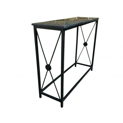 Marble Topped Console Table Wrought Iron Hall - SOLD