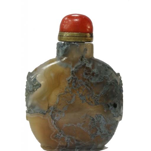 18th century Snuff bottle Chinese Agate Coral - SOLD