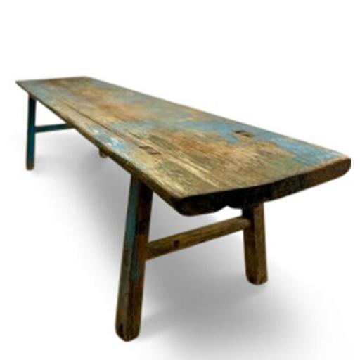 Antique Chinese distressed blue patina low table - SOLD