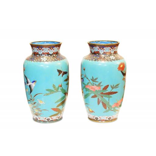 Pair of 19th century Japanese cloisonné vases - SOLD