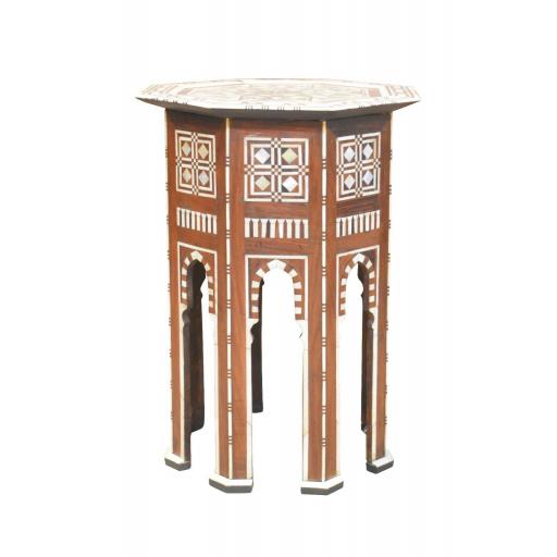 Islamic hexagonal occasional table with mother of pearl inlay - SOLD