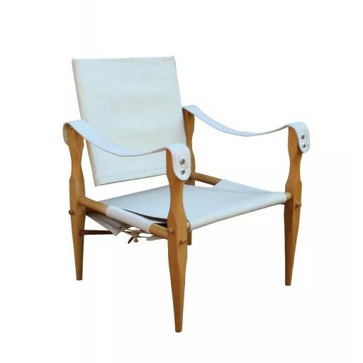 1960's 'Safari' chair Wilhelm Kienzle canvas seat & back with a beech frame - SOLD