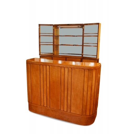 1920s Art Deco bar drinks cabinet maple wood