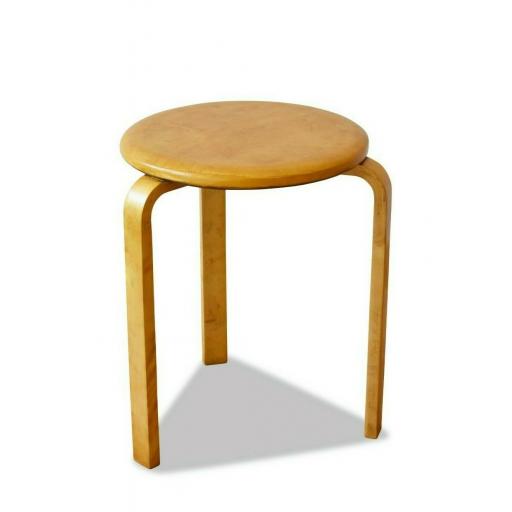 Alvar Aalto 1960s Solid Birch Bentwood Stackable E60 Pascoe Stool for Artek