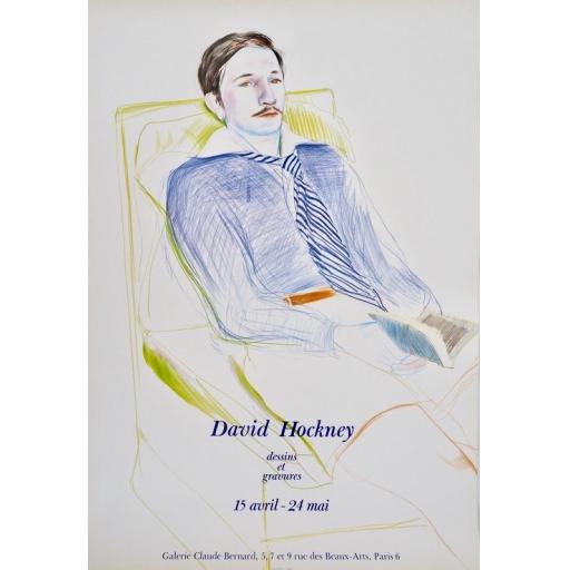 1975 Original Exhibition Poster "Jacques de Bascher de Beaumarchais" by David Hockney