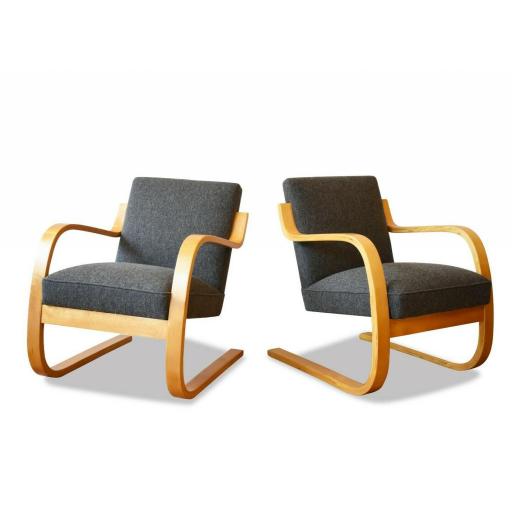 Alvar Aalto 1930s Pair of Armchairs Model 402 for Finmar