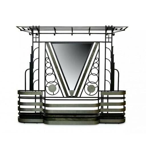 1920s French Art Deco Mirrored Hall Stand Coat Rack Storage - SOLD