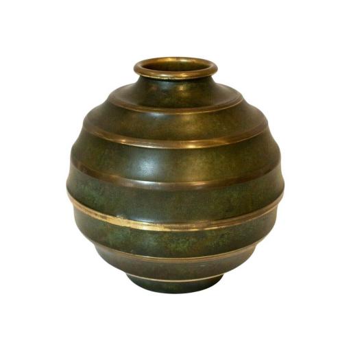 'SVM Handarbete', Art Deco, Bronze Vase, Swedish, 1930's