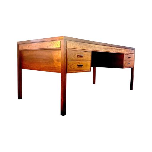 Søren Willadsen Rosewood Desk with Leather Insert and Drawers, 1960s -SOLD