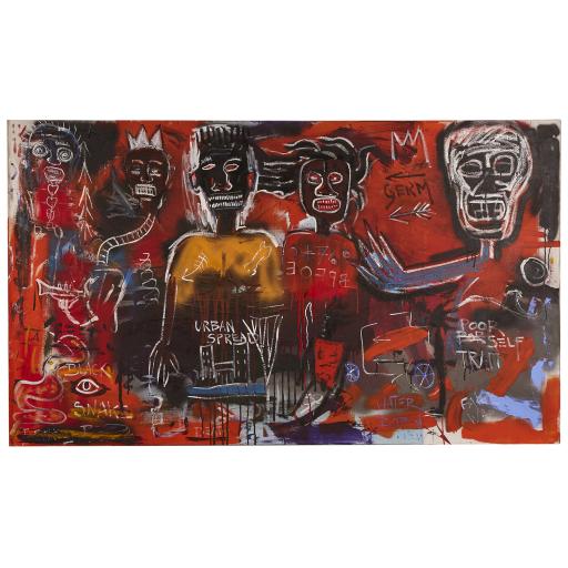 Painting in the manner of Jean-Michel Basquiat on canvas by David Henty - SOLD