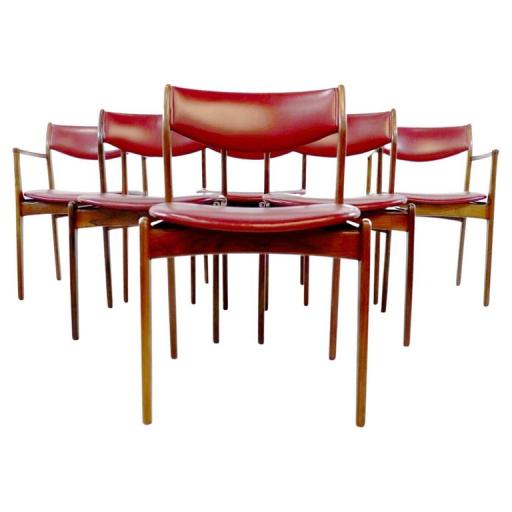 Set of six  Danish Rosewood Dining Chairs, 1960s