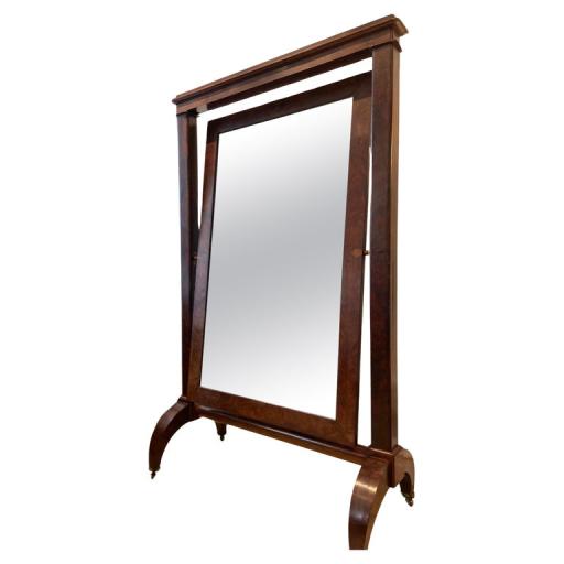 Antique 19th Century Cheval Floor Standing Mirror