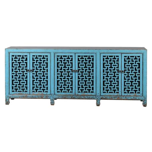 Chen Blue Lattice  Sideboard