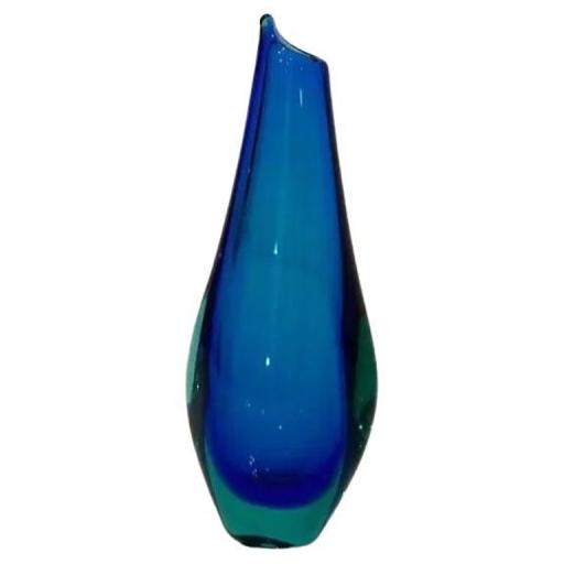 Blue Vintage Murano Glass Vase