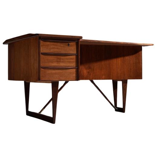 Mid Century Danish Desk in Teak 'Boomerang' by Peter Løvig Nielsen, 1960s