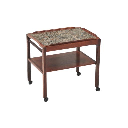 Severin Hansen Rosewood Side Table With Tiled Top & Removable Tray