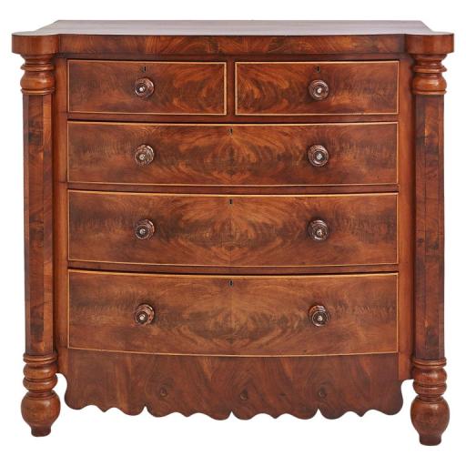 Antique Flame Mahogany Chest of Drawers