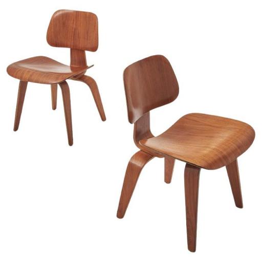 Pair of Vintage DCW chair by Charles & Ray Eames for Herman Miller