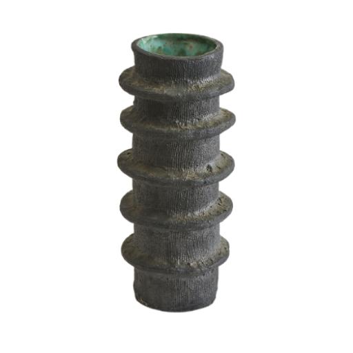 Vintage Ceramic Ridged Sculptural Vase