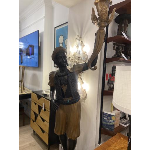 Pair of Vintage Italian Torchieres / Statues Bronze
