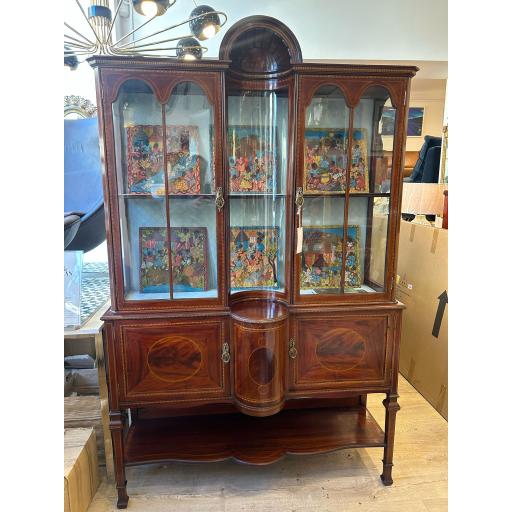 Antique Edwardian Inlaid Mahogany Cabinet