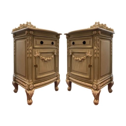 A Pair Of Vintage Style French Bedside Tables