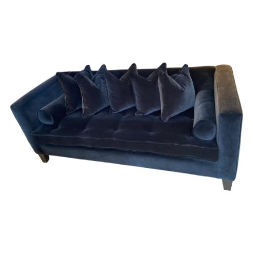 Black Velvet Three Seater Sofa
