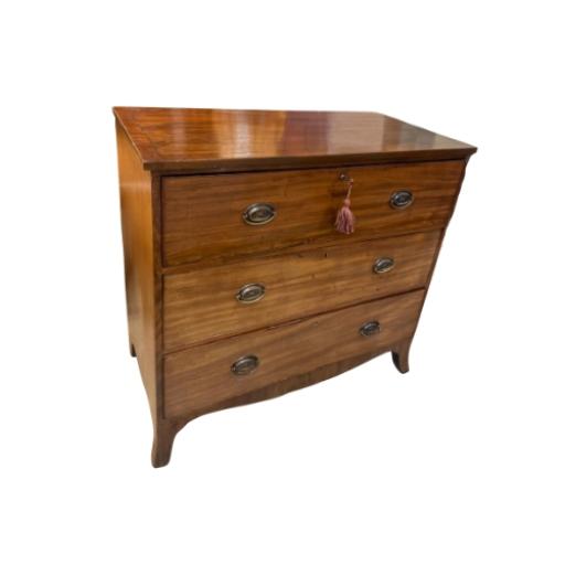 Antique Secretaire/ Bureau / Chest Of Drawers With Brass Handles